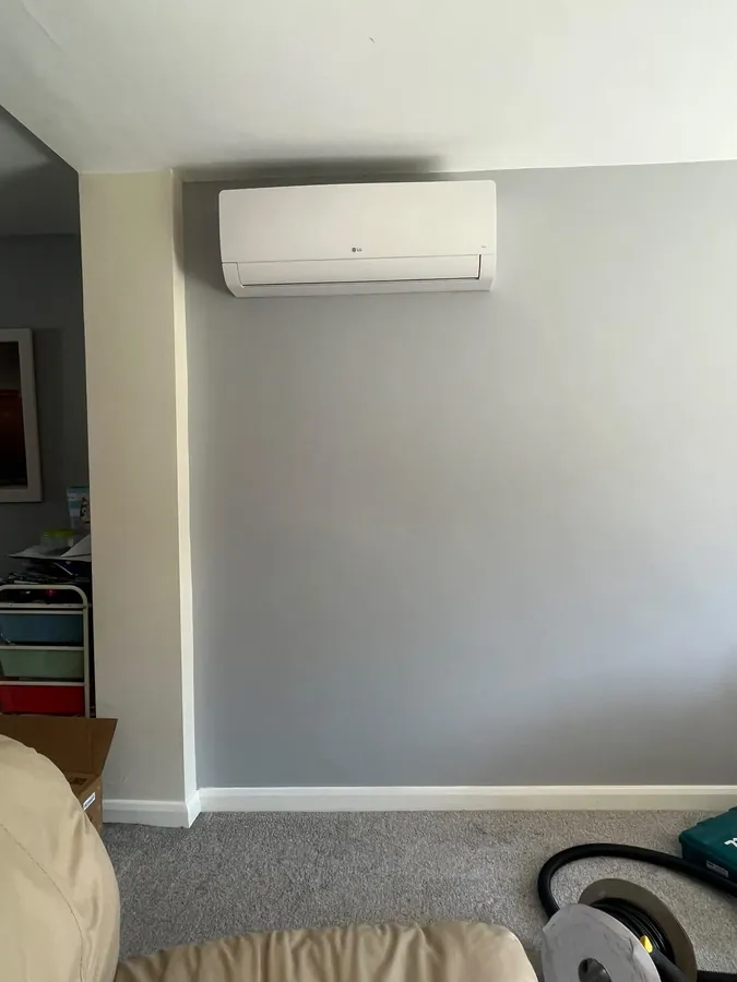 LG split system air conditioner in a Herefordshire living room